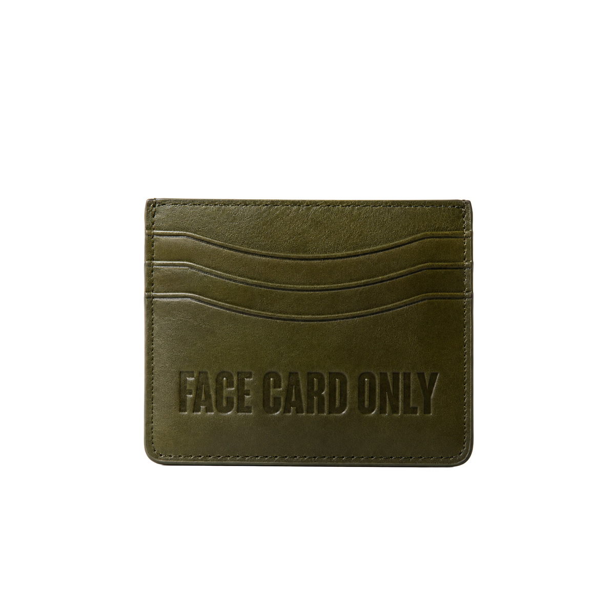 LEATHER CARD HOLDER + MIRROR - KAKI